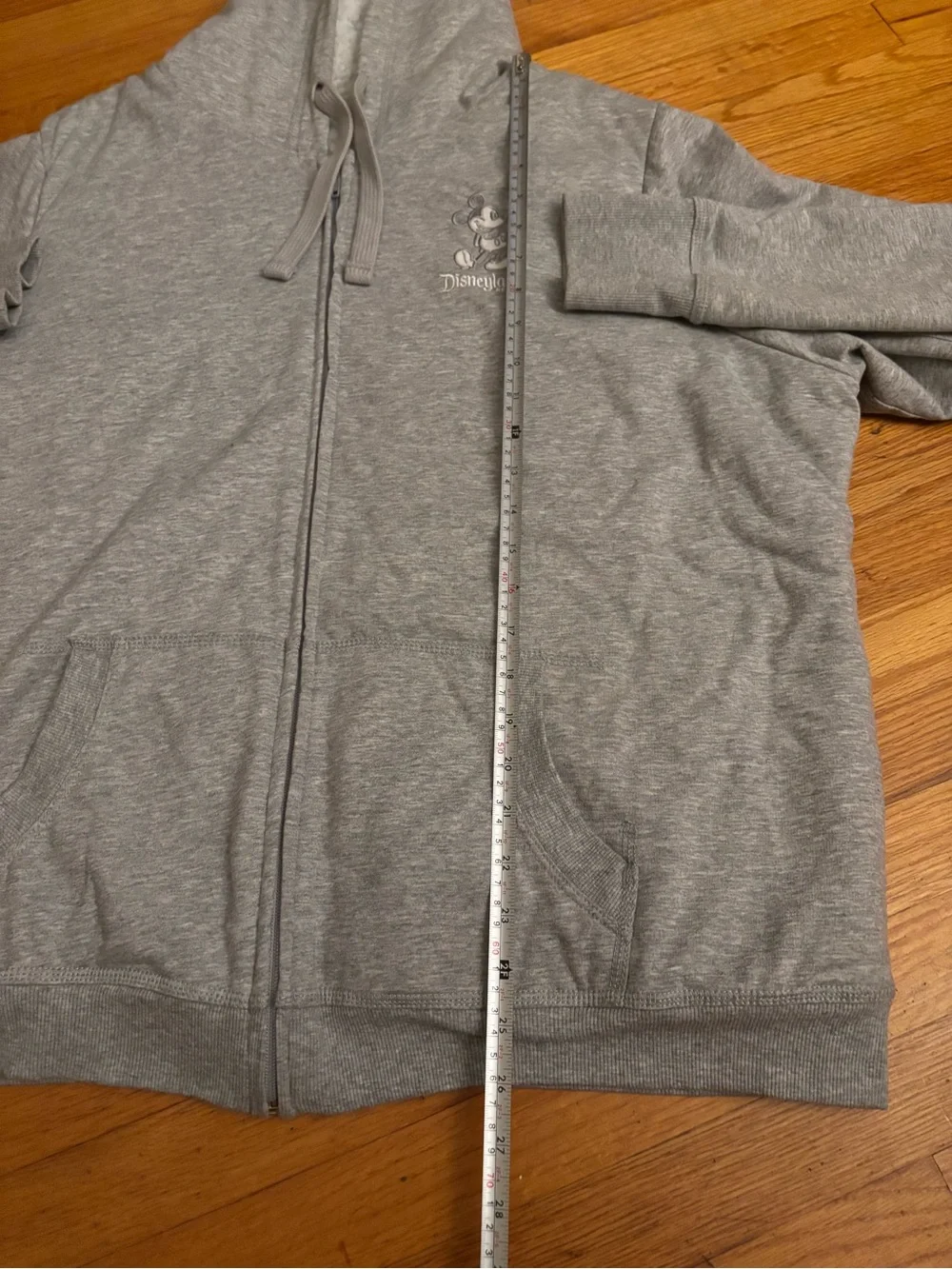 Disneyland Resort Mickey Gray Jacket Fleece Sherpa Lined Full Zip Hoodie 1X